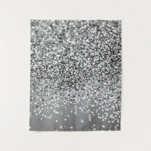 Silver Grey Glitter #5 (Faux Glitter) #shiny #art  Tapestry