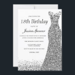 Silver Grey Glitter Womans 18th Birthday Party Invitation<br><div class="desc">Silver Grey Glitter Womans 18th Birthday Party Invitation

See matching items in niche and nest store</div>