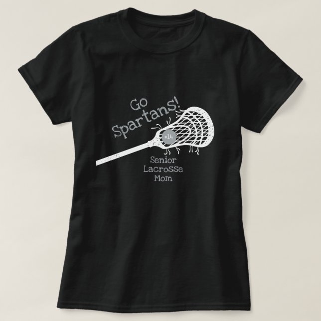 Silver Grey Go Team Lacrosse Mum T-Shirt (Design Front)