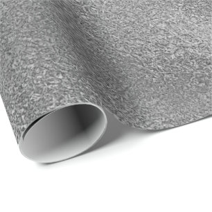 Silver Grey Graphite  Shiny Glass Metallic VIP Wrapping Paper