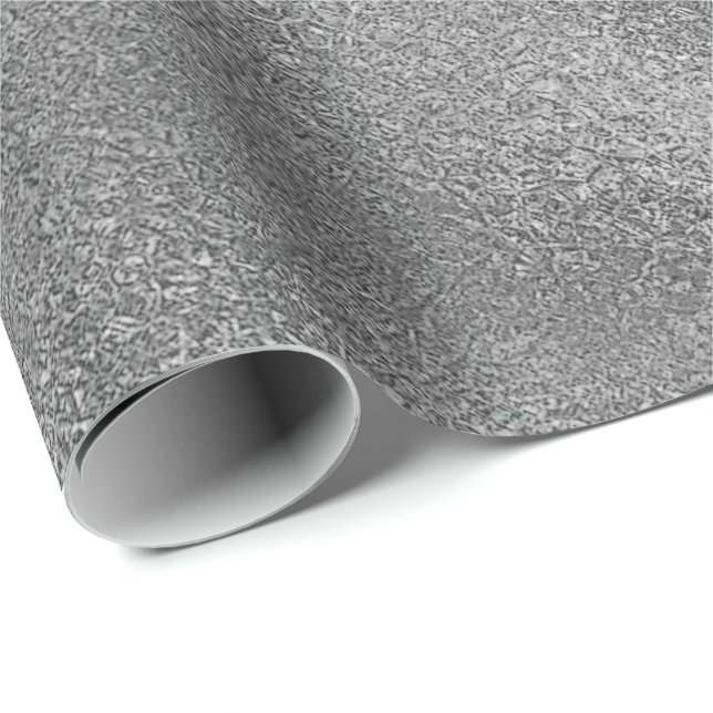 Silver Grey Graphite  Shiny Glass Metallic VIP Wrapping Paper (Roll Corner)