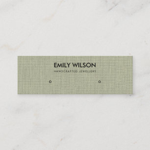 SILVER GREY GRASS FABRIC STUD EARRING DISPLAY LOGO MINI BUSINESS CARD