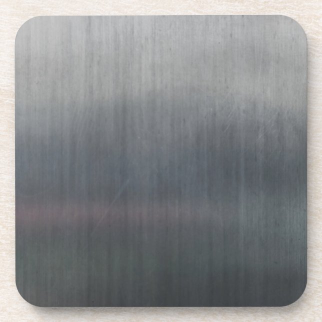Silver Grey Grey Metallic Metal Texture Pattern Coaster (Front)