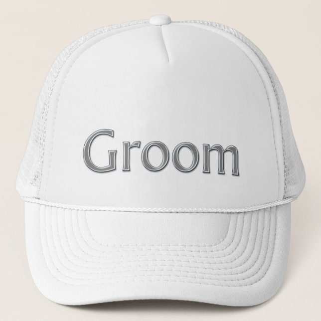 Silver Grey Groom Bridal Party Hat (Front)