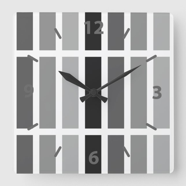Silver Grey Hues Square Wall Clock (Front)