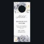 Silver Grey Ivory Floral Wedding Do Not Disturb Door Hanger<br><div class="desc">Elegant floral winter wedding  do not disturb door hanger features elegant grey ,  ivory and silver watercolor flower bouquet frosty-hued greenery. Please contact me for any help in customisation or if you need any other product with this design.</div>