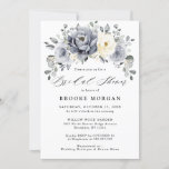 Silver Grey Ivory Floral Winter Boho Bridal Shower Invitation<br><div class="desc">Elegant floral winter bridal shower invitation features elegant grey ,  ivory and silver watercolor flower bouquet frosty-hued greenery. Please contact me for any help in customisation or if you need any other product with this design.</div>