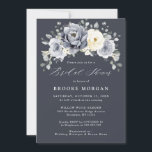 Silver Grey Ivory Floral Winter Boho Bridal Shower Invitation<br><div class="desc">Elegant floral winter bridal shower invitation features elegant grey ,  ivory and silver watercolor flower bouquet frosty-hued greenery. Please contact me for any help in customisation or if you need any other product with this design.</div>