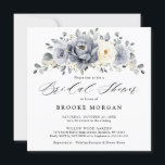Silver Grey Ivory Floral Winter Boho Bridal Shower Invitation<br><div class="desc">Elegant floral winter bridal shower invitation features elegant grey ,  ivory and silver watercolor flower bouquet frosty-hued greenery. Please contact me for any help in customisation or if you need any other product with this design.</div>