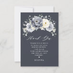 Silver Grey Ivory Floral Winter Boho Bridal Shower Thank You Card<br><div class="desc">Elegant floral winter bridal shower thank you card features elegant grey ,  ivory and silver watercolor flower bouquet frosty-hued greenery. Please contact me for any help in customisation or if you need any other product with this design.</div>