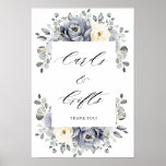 Silver Grey Ivory Floral Winter Boho Cards & Gifts Poster<br><div class="desc">Elegant floral winter wedding cards and gifts poster features elegant grey ,  ivory and silver watercolor flower bouquet frosty-hued greenery. Please contact me for any help in customization or if you need any other product with this design.</div>
