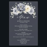 Silver Grey Ivory Floral Winter Boho Wedding Menu<br><div class="desc">Elegant floral winter wedding menu features elegant grey ,  ivory and silver watercolor flower bouquet frosty-hued greenery. Please contact me for any help in customisation or if you need any other product with this design.</div>