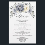Silver Grey Ivory Floral Winter Boho Wedding Menu<br><div class="desc">Elegant floral winter wedding menu features elegant grey ,  ivory and silver watercolor flower bouquet frosty-hued greenery. Please contact me for any help in customisation or if you need any other product with this design.</div>