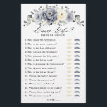 Silver Grey Ivory Floral Winter Bridal Shower Game<br><div class="desc">Elegant floral winter bridal shower game (guess who) features elegant grey ,  ivory and silver watercolor flower bouquet frosty-hued greenery. Please contact me for any help in customisation or if you need any other product with this design.</div>