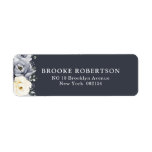 Silver Grey Ivory Floral Winter Return Address Lab<br><div class="desc">Elegant floral winter return address label features elegant grey ,  ivory and silver watercolor flower bouquet frosty-hued greenery. Please contact me for any help in customisation or if you need any other product with this design.</div>