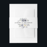 Silver Grey Ivory Floral Winter Rustic Wedding<br><div class="desc">Elegant floral winter wedding invitation belly band elegant grey ,  ivory and silver watercolor flower bouquet frosty-hued greenery. Please contact me for any help in customisation or if you need any other product with this design.</div>