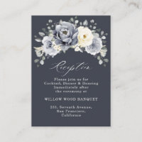 Silver Grey Ivory Floral Winter Rustic Wedding Enc