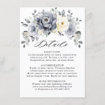 Silver Grey Ivory Floral Winter Rustic Wedding Enclosure Card<br><div class="desc">Elegant floral winter wedding details card features elegant grey ,  ivory and silver watercolor flower bouquet frosty-hued greenery. Please contact me for any help in customisation or if you need any other product with this design.</div>