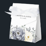 Silver Grey Ivory Floral Winter Rustic Wedding Favour Box<br><div class="desc">Elegant floral winter wedding favour box features elegant grey ,  ivory and silver watercolor flower bouquet frosty-hued greenery. Please contact me for any help in customisation or if you need any other product with this design.</div>