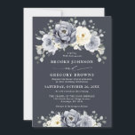 Silver Grey Ivory Floral Winter Rustic Wedding Inv Invitation<br><div class="desc">Elegant floral winter wedding invitation features elegant grey ,  ivory and silver watercolor flower bouquet frosty-hued greenery. Please contact me for any help in customisation or if you need any other product with this design.</div>