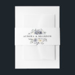 Silver Grey Ivory Floral Winter Rustic Wedding Invitation Belly Band<br><div class="desc">Elegant floral winter wedding invitation belly band elegant grey ,  ivory and silver watercolor flower bouquet frosty-hued greenery. Please contact me for any help in customisation or if you need any other product with this design.</div>