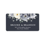 Silver Grey Ivory Floral Winter Rustic Wedding Lab Label<br><div class="desc">Elegant floral winter wedding address label features elegant grey ,  ivory and silver watercolor flower bouquet frosty-hued greenery. Please contact me for any help in customisation or if you need any other product with this design.</div>