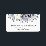 Silver Grey Ivory Floral Winter Rustic Wedding Label<br><div class="desc">Elegant floral winter wedding address label features elegant grey ,  ivory and silver watercolor flower bouquet frosty-hued greenery. Please contact me for any help in customisation or if you need any other product with this design.</div>