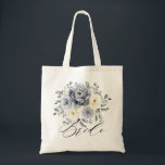 Silver Grey Ivory Floral Winter Rustic Wedding Tote Bag<br><div class="desc">Elegant floral winter wedding bride tote bag   features elegant grey ,  ivory and silver watercolor flower bouquet frosty-hued greenery. Please contact me for any help in customisation or if you need any other product with this design.</div>