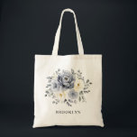 Silver Grey Ivory Floral Winter Rustic Wedding Tote Bag<br><div class="desc">Elegant floral winter wedding bridesmaid gift tote bag features elegant grey ,  ivory and silver watercolor flower bouquet frosty-hued greenery. Please contact me for any help in customisation or if you need any other product with this design.</div>