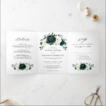 Silver Grey Ivory Floral Winter Rustic Wedding Tri Tri-Fold Announcement<br><div class="desc">Elegant floral winter wedding invitation features elegant grey ,  ivory and silver watercolor flower bouquet frosty-hued greenery. Please contact me for any help in customisation or if you need any other product with this design.</div>