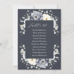 Silver Grey Ivory Floral Winter Seating Chart Invi Invitation<br><div class="desc">Elegant floral winter wedding seating chart features elegant grey ,  ivory and silver watercolor flower bouquet frosty-hued greenery. Please contact me for any help in customisation or if you need any other product with this design.</div>