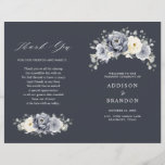 Silver Grey Ivory Floral Winter  Wedding Program<br><div class="desc">Elegant floral winter wedding program features elegant grey ,  ivory and silver watercolor flower bouquet frosty-hued greenery. Please contact me for any help in customisation or if you need any other product with this design.</div>