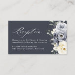 Silver Grey Ivory Floral Winter  Wedding Reception Enclosure Card<br><div class="desc">Elegant floral winter wedding reception card features elegant grey ,  ivory and silver watercolor flower bouquet frosty-hued greenery. Please contact me for any help in customisation or if you need any other product with this design.</div>