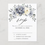 Silver Grey Ivory Floral Winter  Wedding RSVP Postcard<br><div class="desc">Elegant floral winter wedding RSVP postcard features elegant grey ,  ivory and silver watercolor flower bouquet frosty-hued greenery. Please contact me for any help in customisation or if you need any other product with this design.</div>