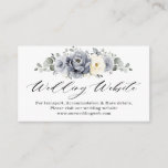 Silver Grey Ivory Floral Winter Wedding Website    Enclosure Card<br><div class="desc">Elegant floral winter wedding website details card features elegant grey ,  ivory and silver watercolor flower bouquet frosty-hued greenery. Please contact me for any help in customisation or if you need any other product with this design.</div>