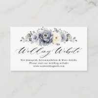 Silver Grey Ivory Floral Winter Wedding Website   