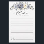 Silver Grey Ivory  Winter Bridal Shower Advice<br><div class="desc">Elegant floral winter bridal shower advice card features elegant grey ,  ivory and silver watercolor flower bouquet frosty-hued greenery. Please contact me for any help in customisation or if you need any other product with this design.</div>