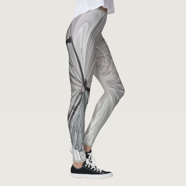 Silver Grey Leggings With Butterfly Pattern (Right)