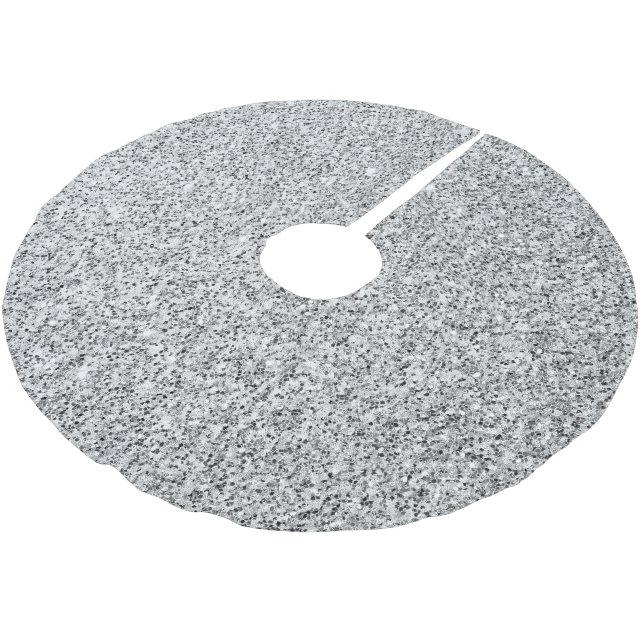 Silver grey light glitter sparkles brushed polyester tree skirt (Angled)