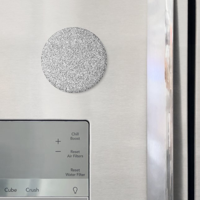 Silver grey light glitter sparkles magnet (In Situ (Fridge))
