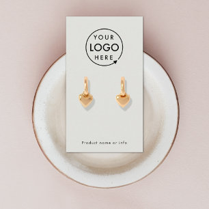 Silver Grey Logo Modern Earring Display Card