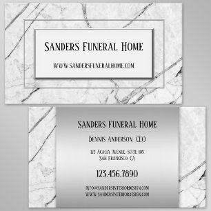 Silver Grey Marble Chic Business Card