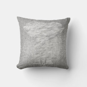 Silver Grey Metallic Black Animal Skin Elephant Cushion