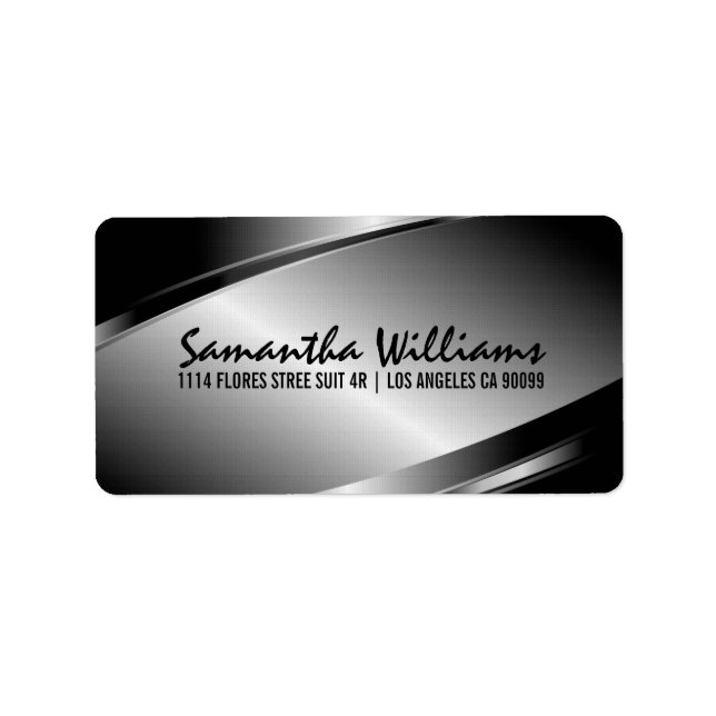Silver Grey Metallic Design Label (Front)