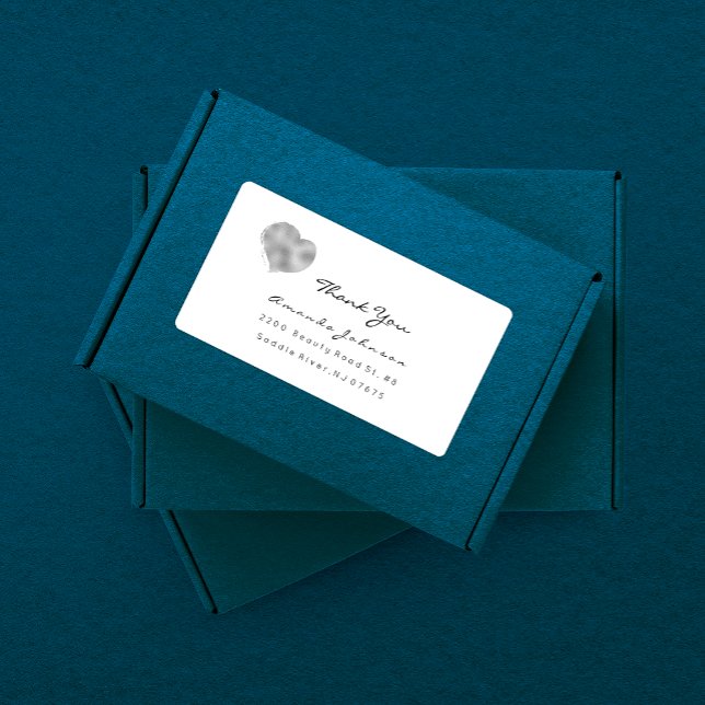 Silver Grey Metallic Heart Brush Stroke Thank You (Creator Uploaded)