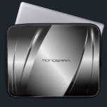 Silver Grey Metallic Look-Stainless Steel Pattern Laptop Sleeve<br><div class="desc">Silver grey shiny metallic look,  stainless steel pattern. Custom and optional monogram. Available on other products and can be requested for any of the products offered at Zazzle.</div>