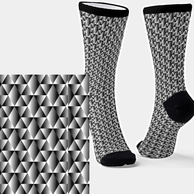Silver Grey Metallic Shine Effect Geometric Socks (Creator Uploaded)