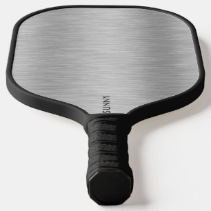 Silver-Grey Metallic Texture Pickleball Paddle