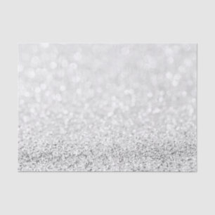 Silver Grey Minimal Glitter Delicate White Girly Tissue Paper