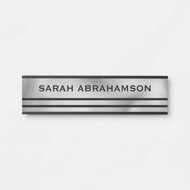 Silver Grey Modern Door Sign Signs Name Plate (Front)